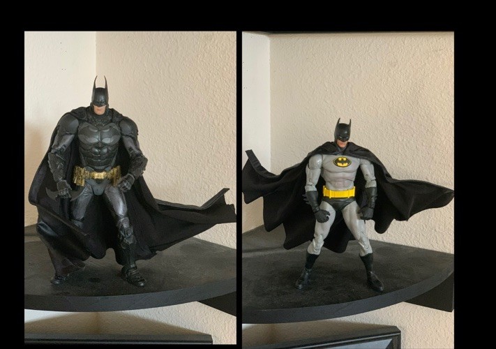 Mantello personalizzato Batman in pelle pieno filo Mcfarlane 1:10 DC Multiverse NON FIGURA 
