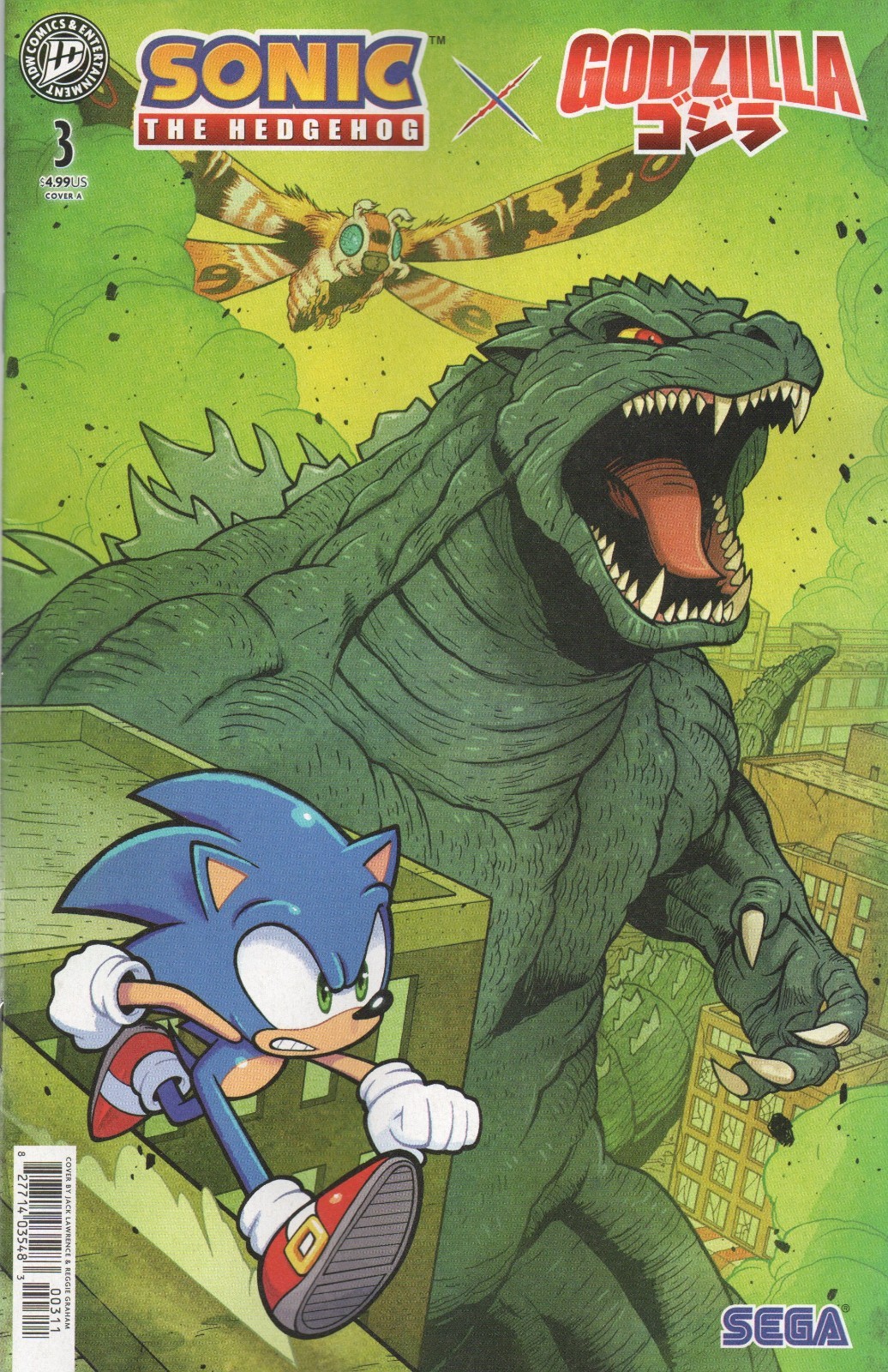 Sonic The Hedgehog X Godzilla Comic 3 Cover A Lawrence  IDW 2026 Marino Lawrence