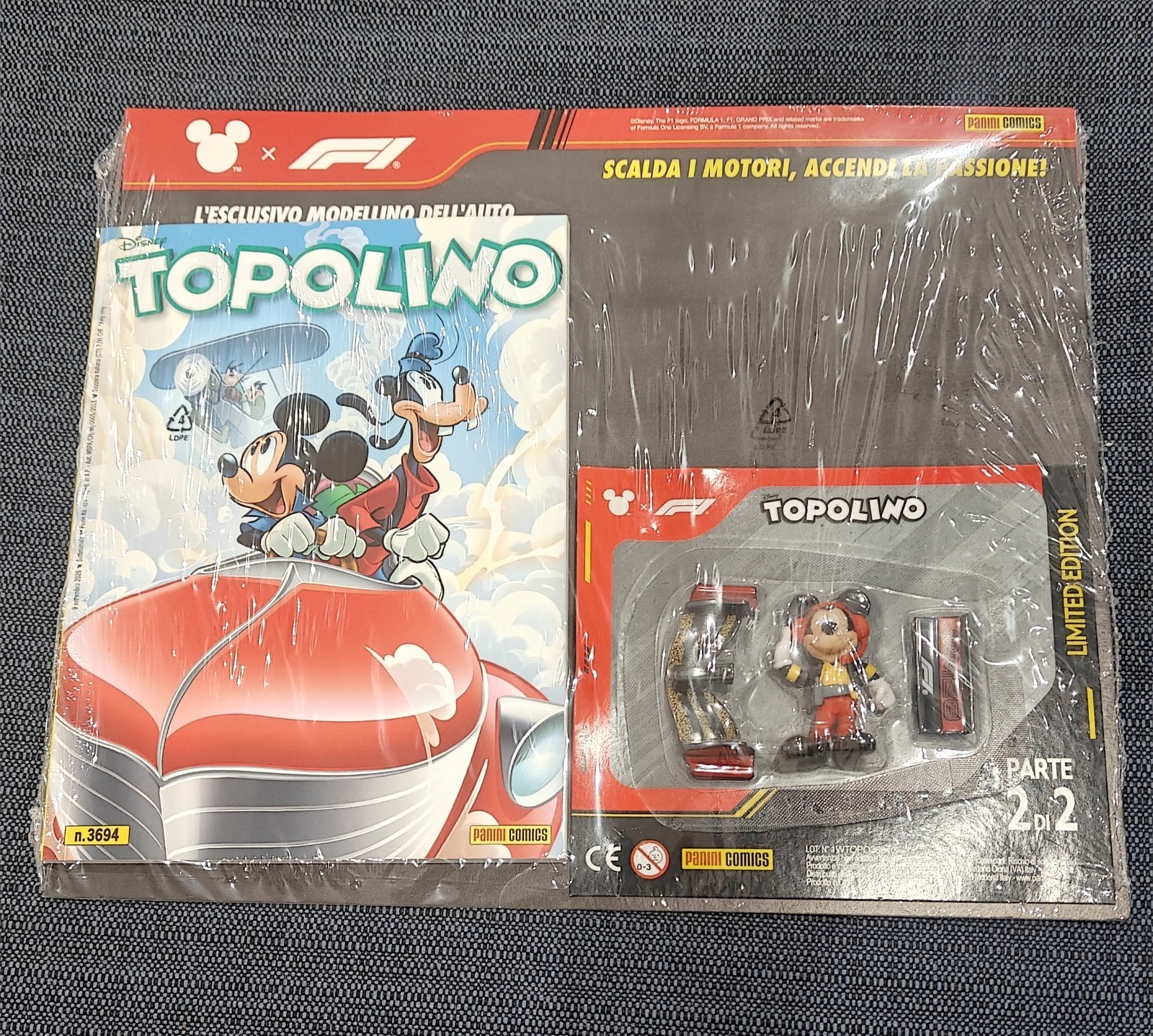 Topolino 3694 Kimi Paperelli Disney F1 Seconda Parte Statua Limited Panini Nm