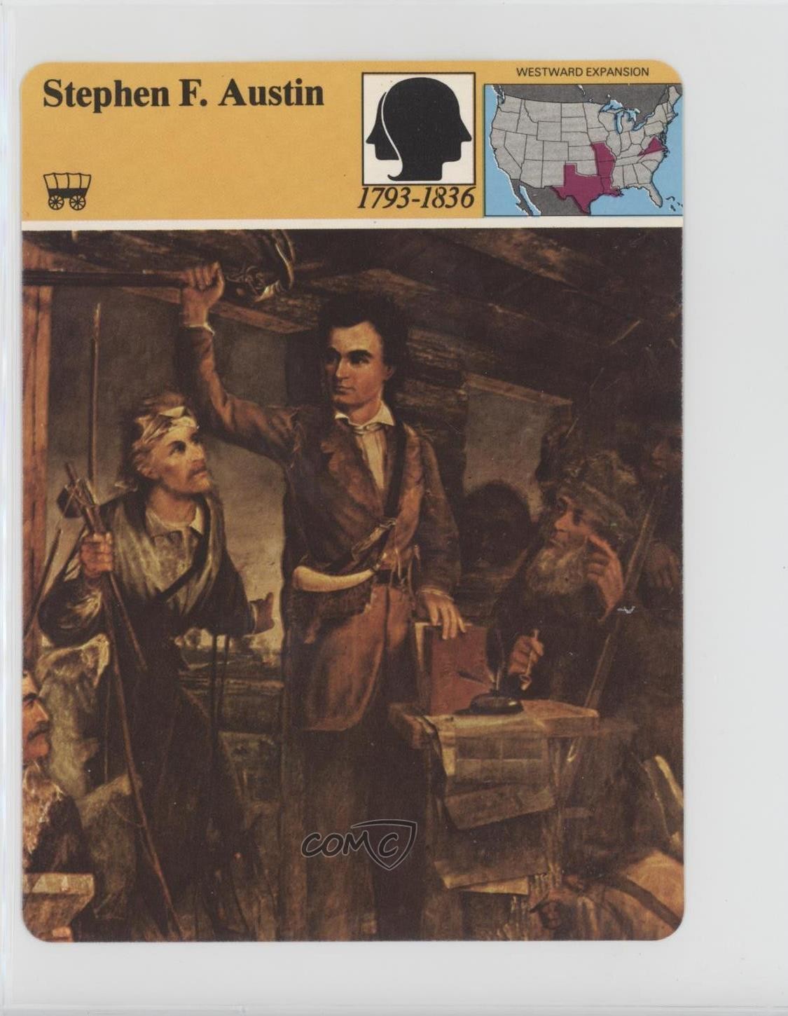 1979-80 Panarizon Story of America Deck 46 Printed in Italy Stephen F Austin n1u