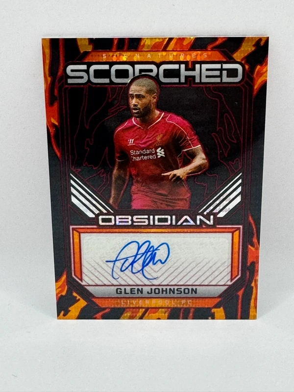 Glen Johnson Scorched Signatures Electric Etch Red Pulsar /99 - Panini Obsidian 2025/26