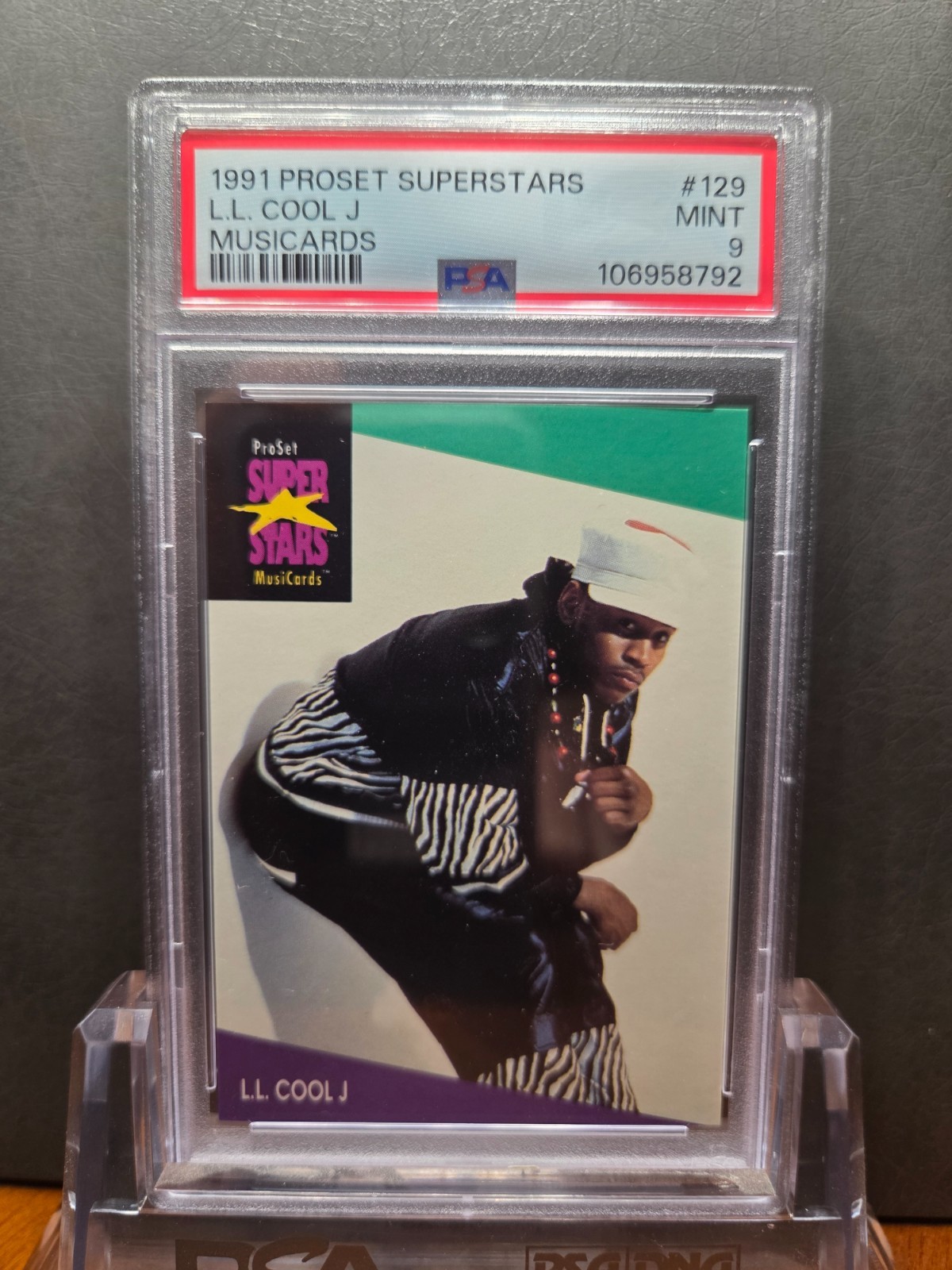 1991 Proset Superstars Musicards #129 L.L. Cool J PSA 9 MINT HOF