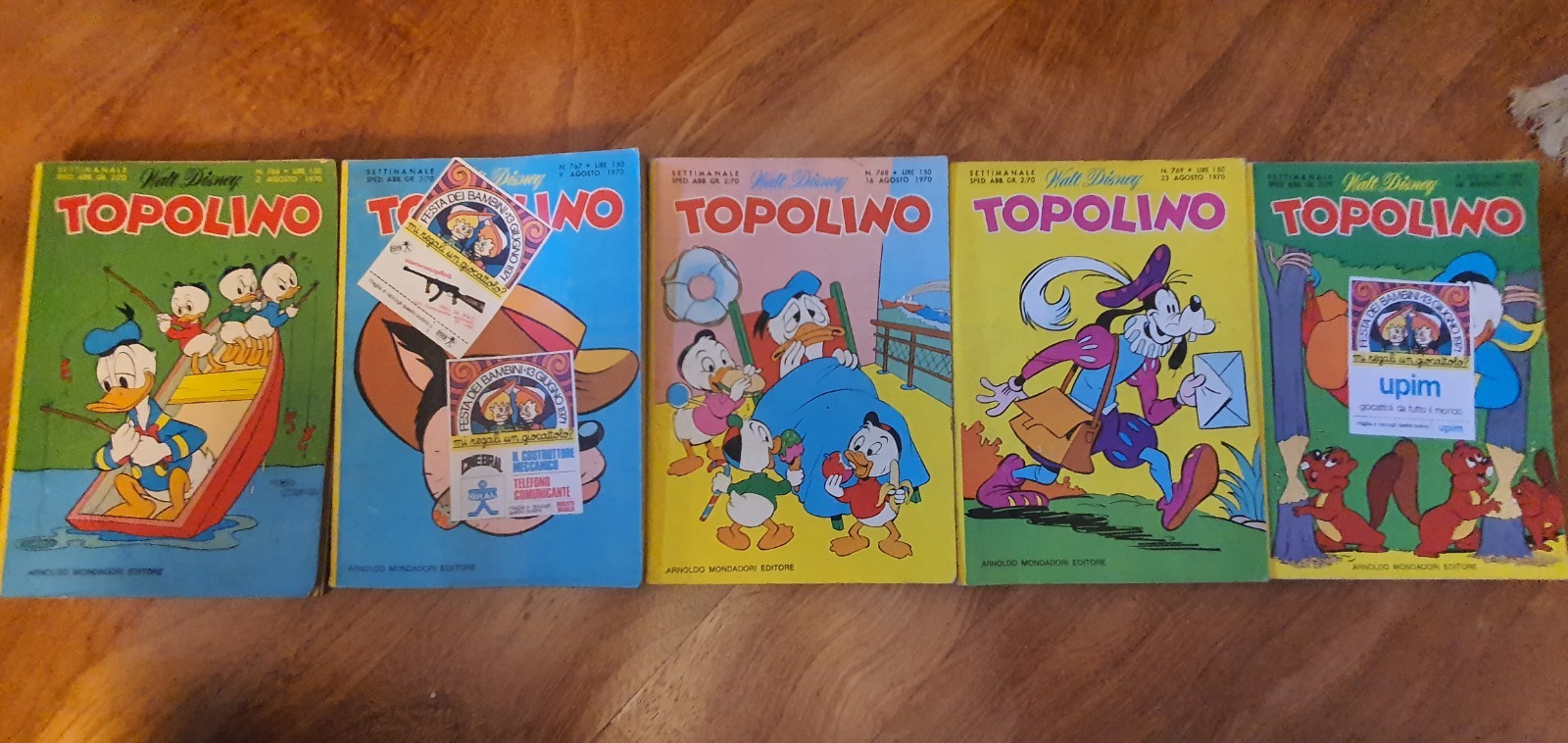 Fumetti Topolino anno 1970 n.i 766,767,768,769,770