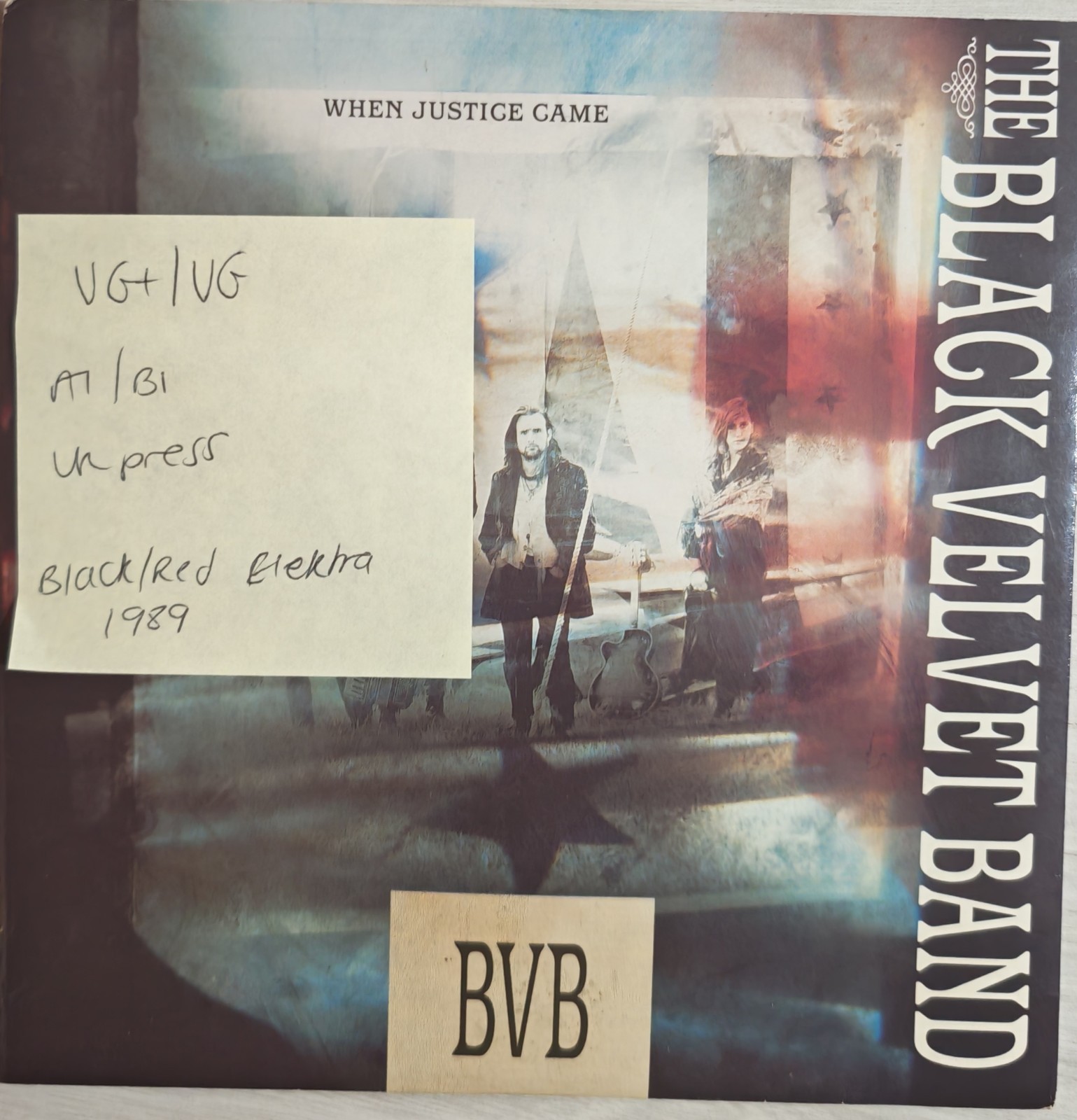 The Black Velvet Band When Justice Came Vinyl Record 7" VG+/VG EKR99 1989