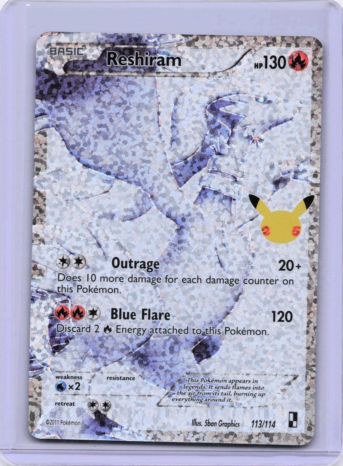 Reshiram Holo Classic Collection Celebrations Classic Collection 113/114 Pokemon