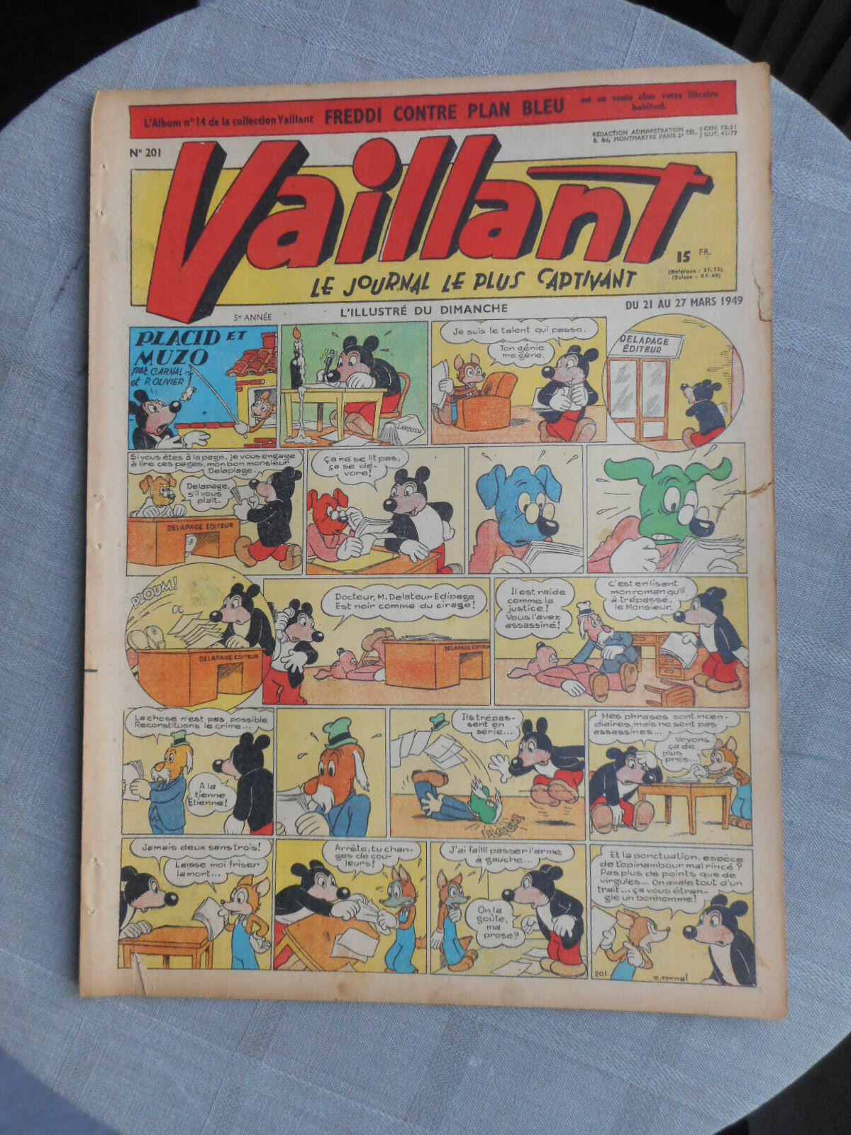 Vaillant Il Giornale Più Affascinante N°201 1949 Buone Condizioni