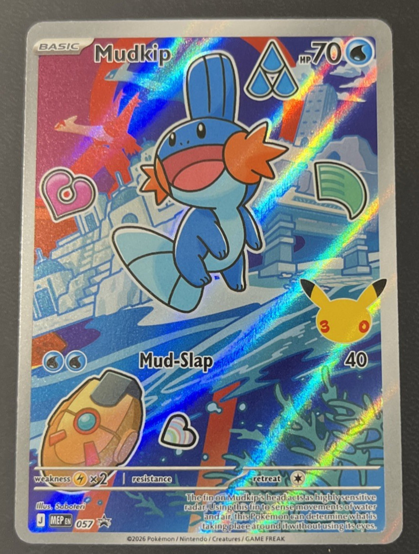 Mudkip Holo Promo ME: Mega Evolution Promo 057 quasi nuovo primo partner Pokemon