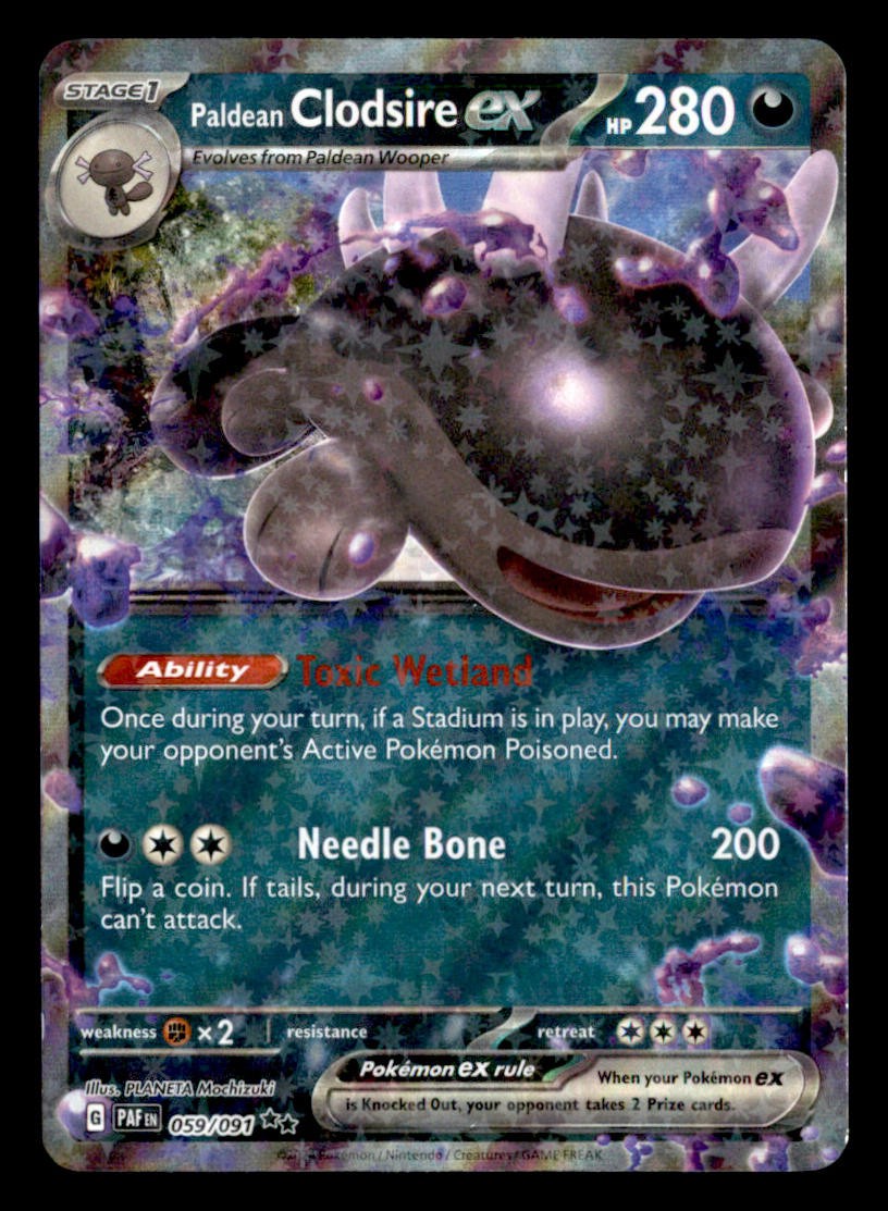 Paldean Clodsire ex Holo Double Rara SV: Paldean Fates 059/091 quasi nuova
