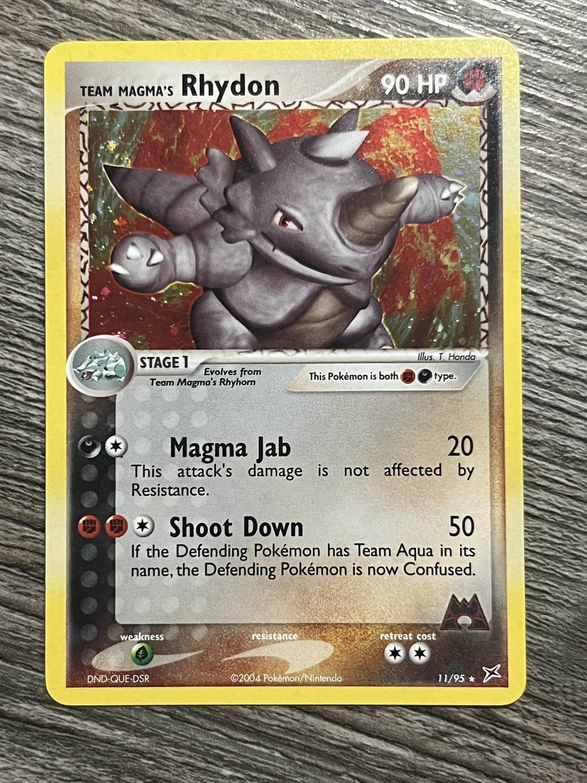 Team Magma’s Rhydon - 11/95 - Pokemon Card - WOTC - Holo