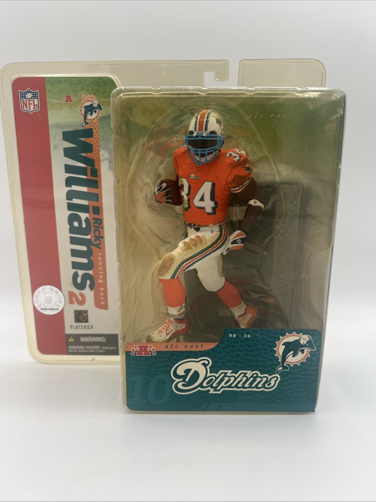 McFarlane NFL Series 10 Ricky Williams 2 Miami Dolphins Figure Orange Jersey NEW