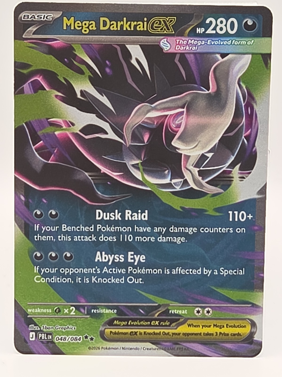 Mega Darkrai Ex 48/84 Double Rare Card - Pokemon Pitch Black Near Mint