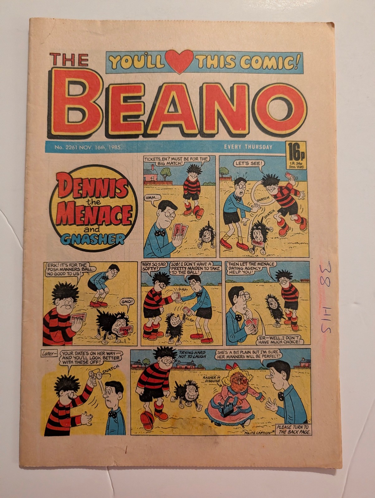 Beano Comic No 2261, November 16th 1985.