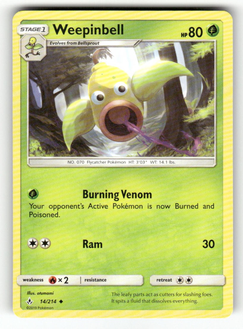 Weepinbell 14/214 Legami Ininterrotti Non Comuni Pokemon Giocato Leggermente