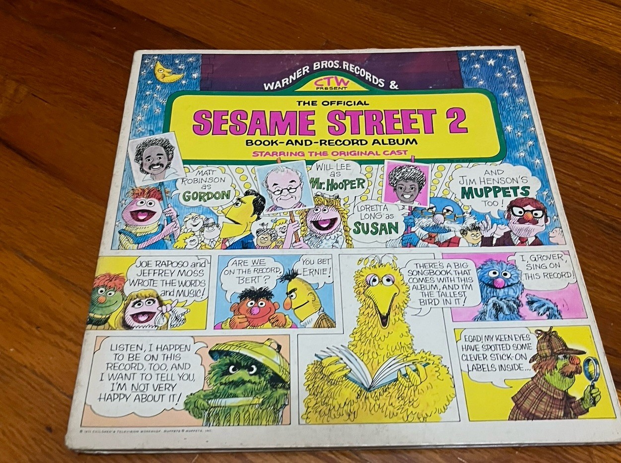 The Official Sesame Street 2 Book and Record Album Original Cast LP + BOOK!