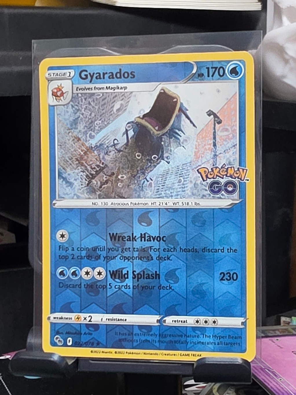 Gyarados 022/078 Reverse Holo Raro Pokemon GO Near Mint Mitsuhiro Arita