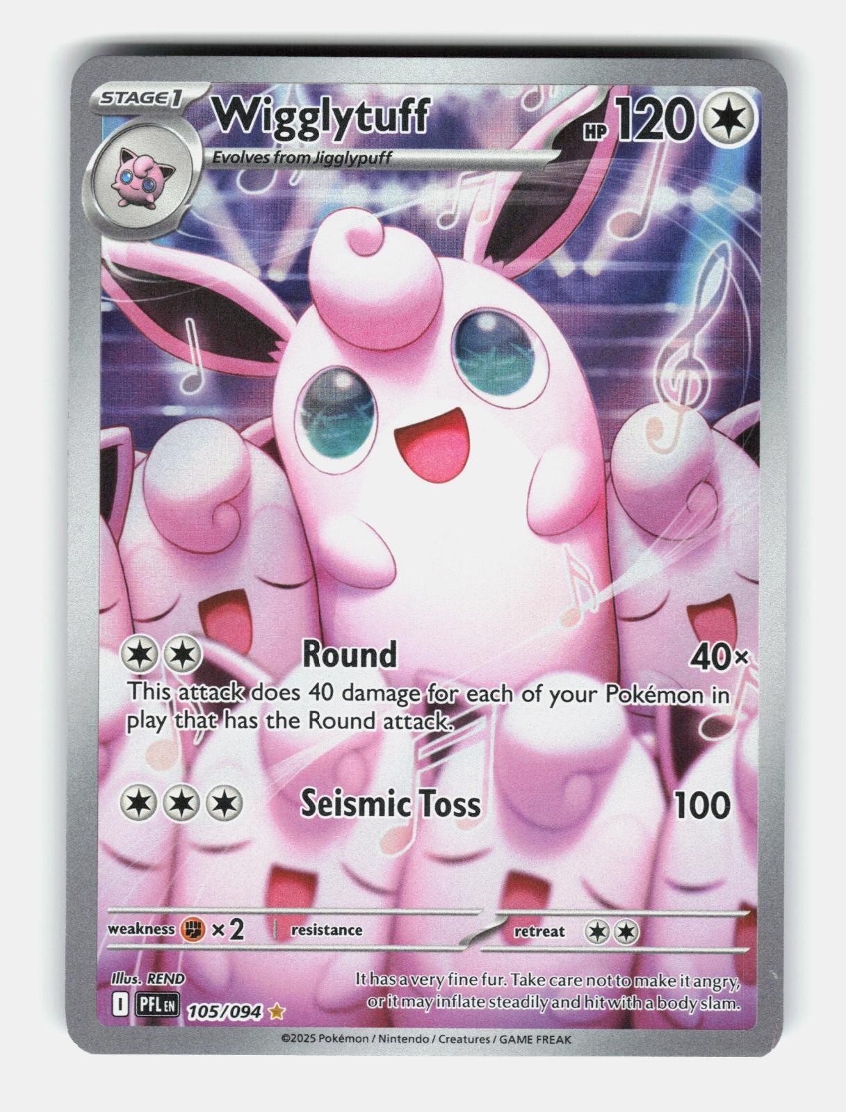 Wigglytuff 105/094 Illustrazione Rara Fiamme Fantastiche Pokemon Holo Near Mint