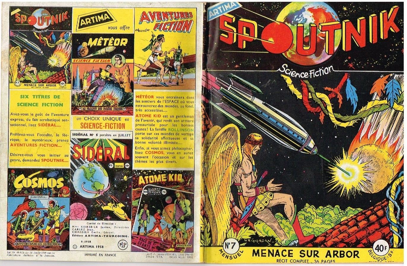 SPOUTNIK numéro 7   ARTIMA 1958 BE