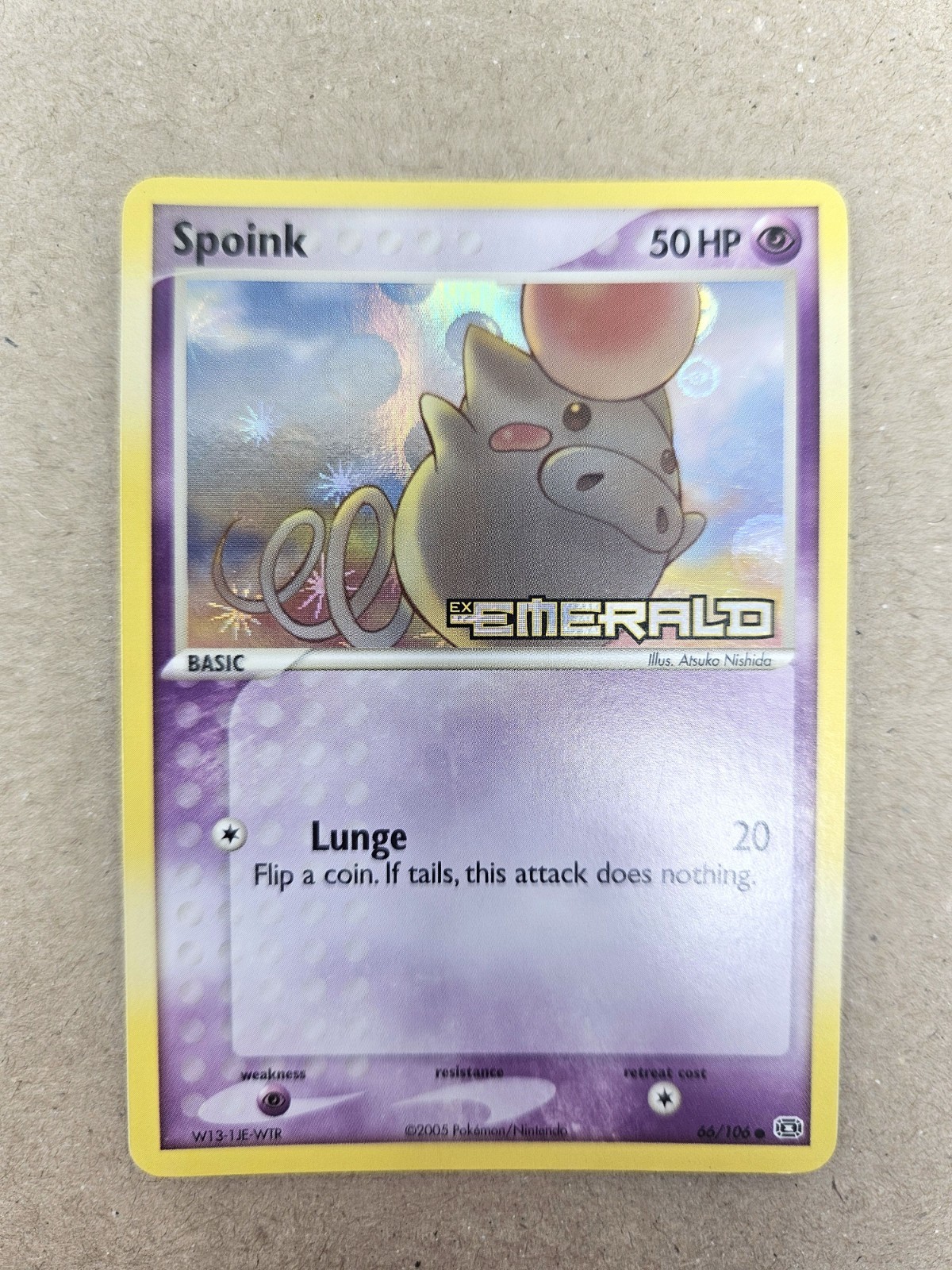 Spoink 66/106 Reverse Holo EX Emerald MP