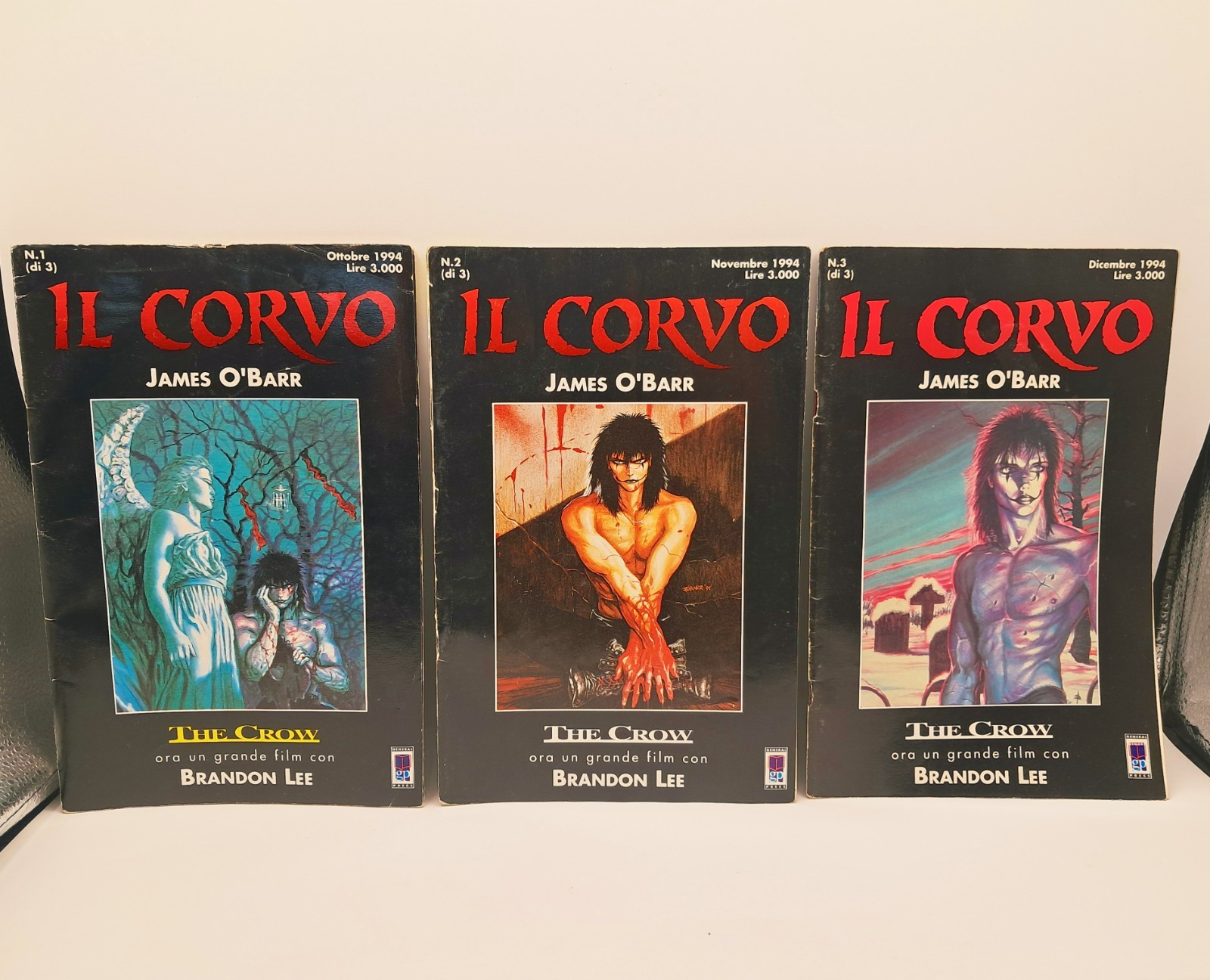 Lotto 3 fumetti Il Corvo James O'Barr General Press 1994 serie completa 1 2 3