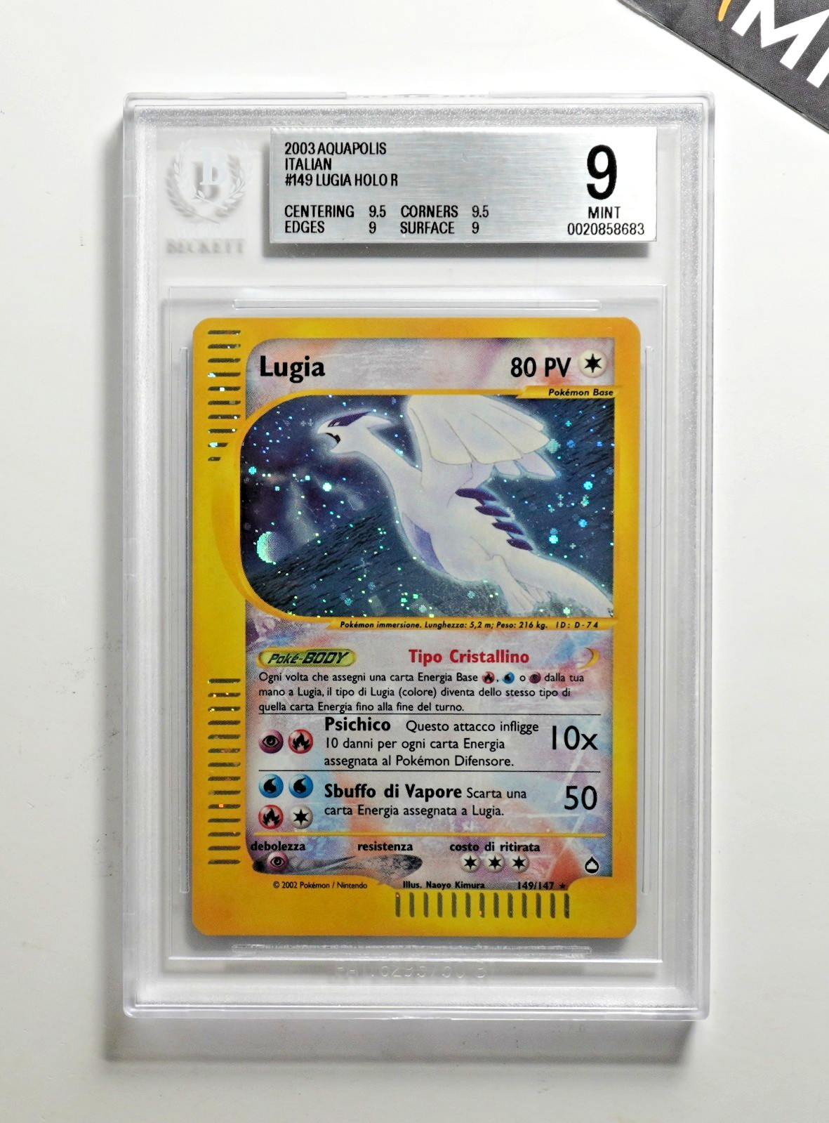Pokemon BGS 9 Lugia #149 Holo Aquapolis 2003 Italiano