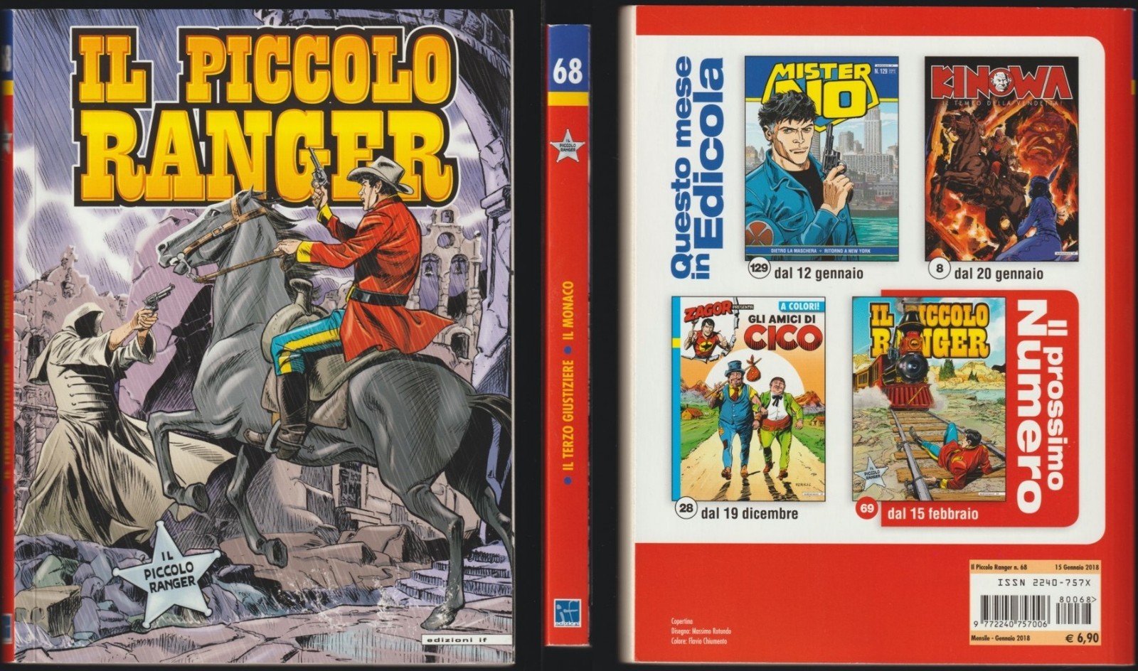 IL PICCOLO RANGER IF 68 IL TERZO GIUSTIZIERE/IL MONACO - GENNAIO 1/2018 PERFETTO