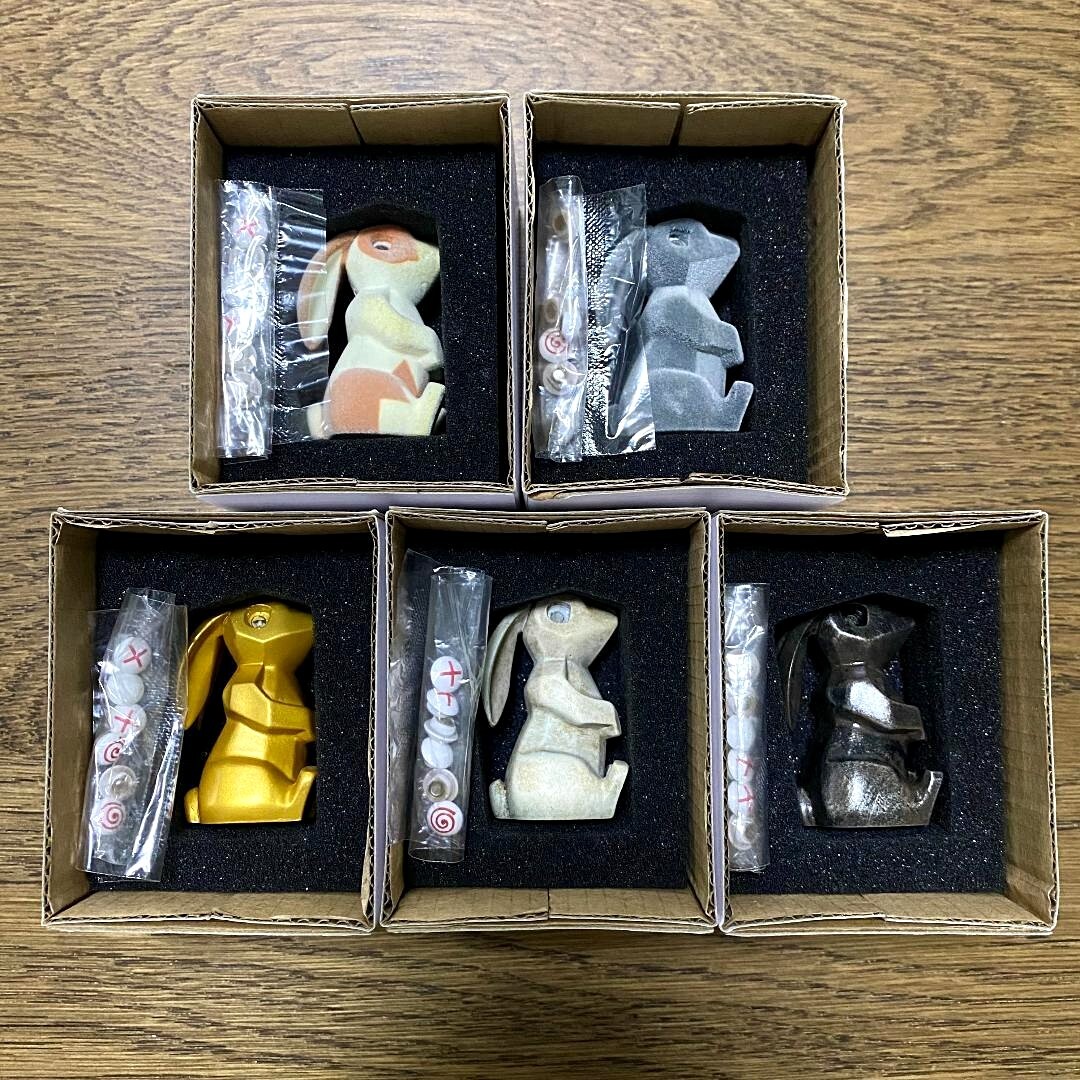 AX2 STUDIO AXTWO: FIGURE THREEA 3A POLY ANIMAL SERIES #1 SET CONIGLIO 5 PZ.