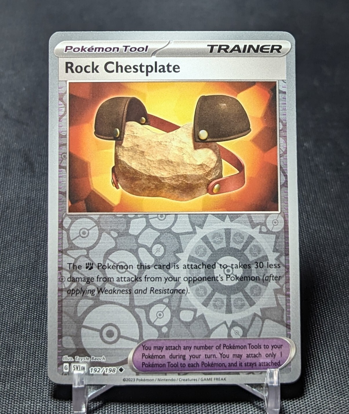 Carta Pokemon TCG Rock Chestplate non comune Reverse Holo Scarlet & Violet 192/198