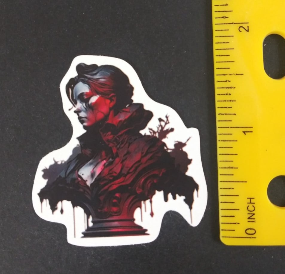Rose Covered Bust Gothic Sticker (AI)