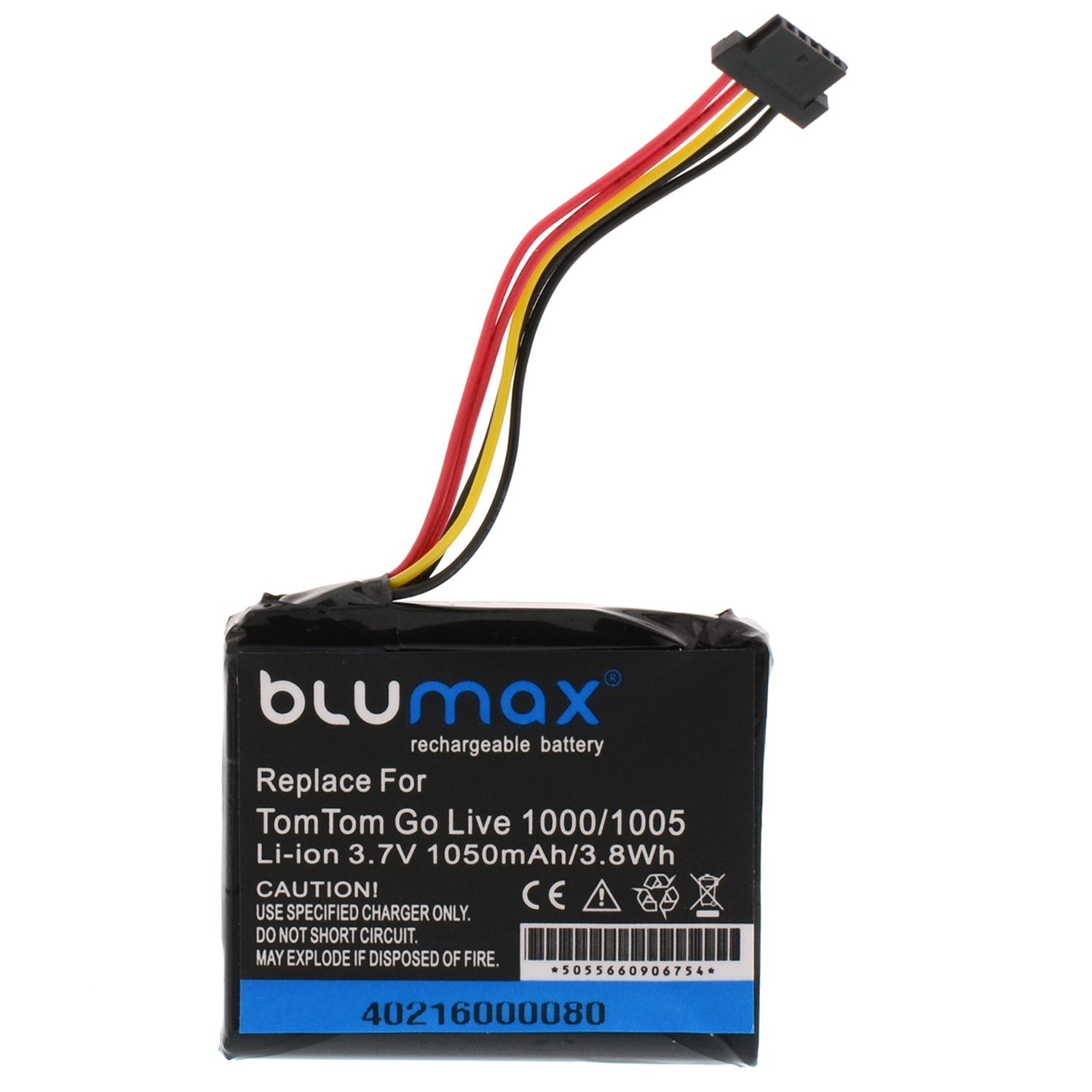 BLUMAX batteria pila 3.7V 1050mAh per navigatore GPS TOMTOM GO LIVE