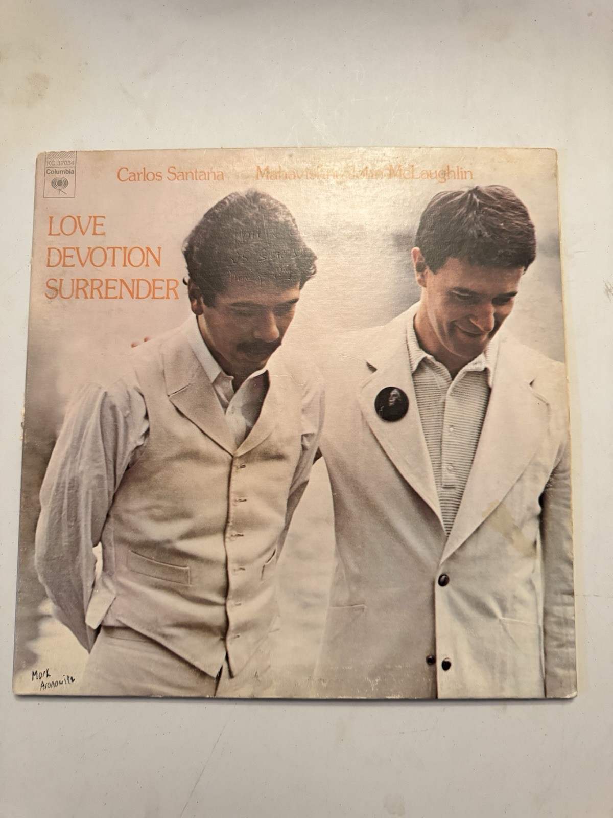 Carlos Santana & John McLaughlin~Love Devotion Surrender 1973 Columbia KC 32034