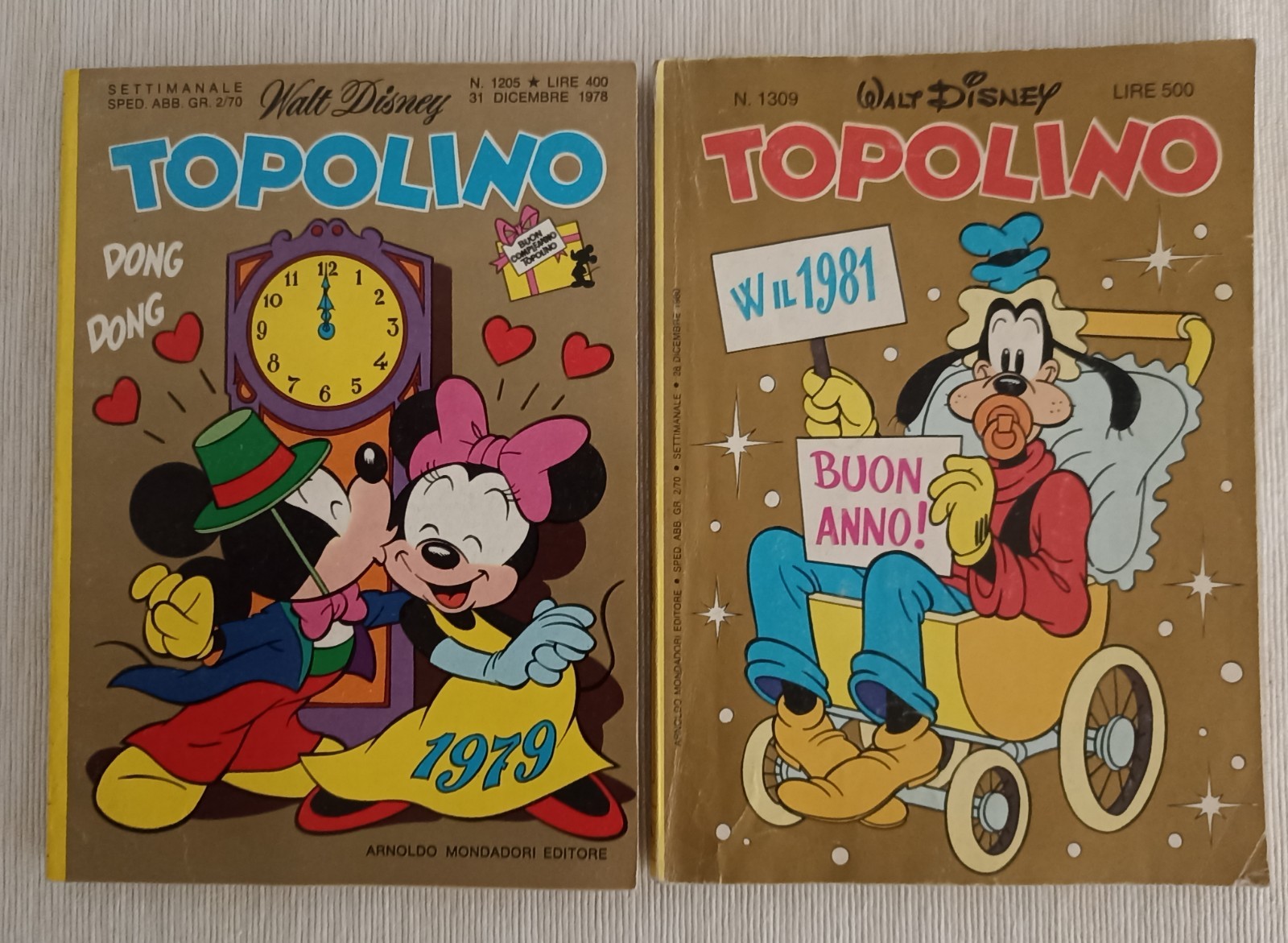 Coppia Topolino n.1205-1309  serie oroi Vintage ,rari!