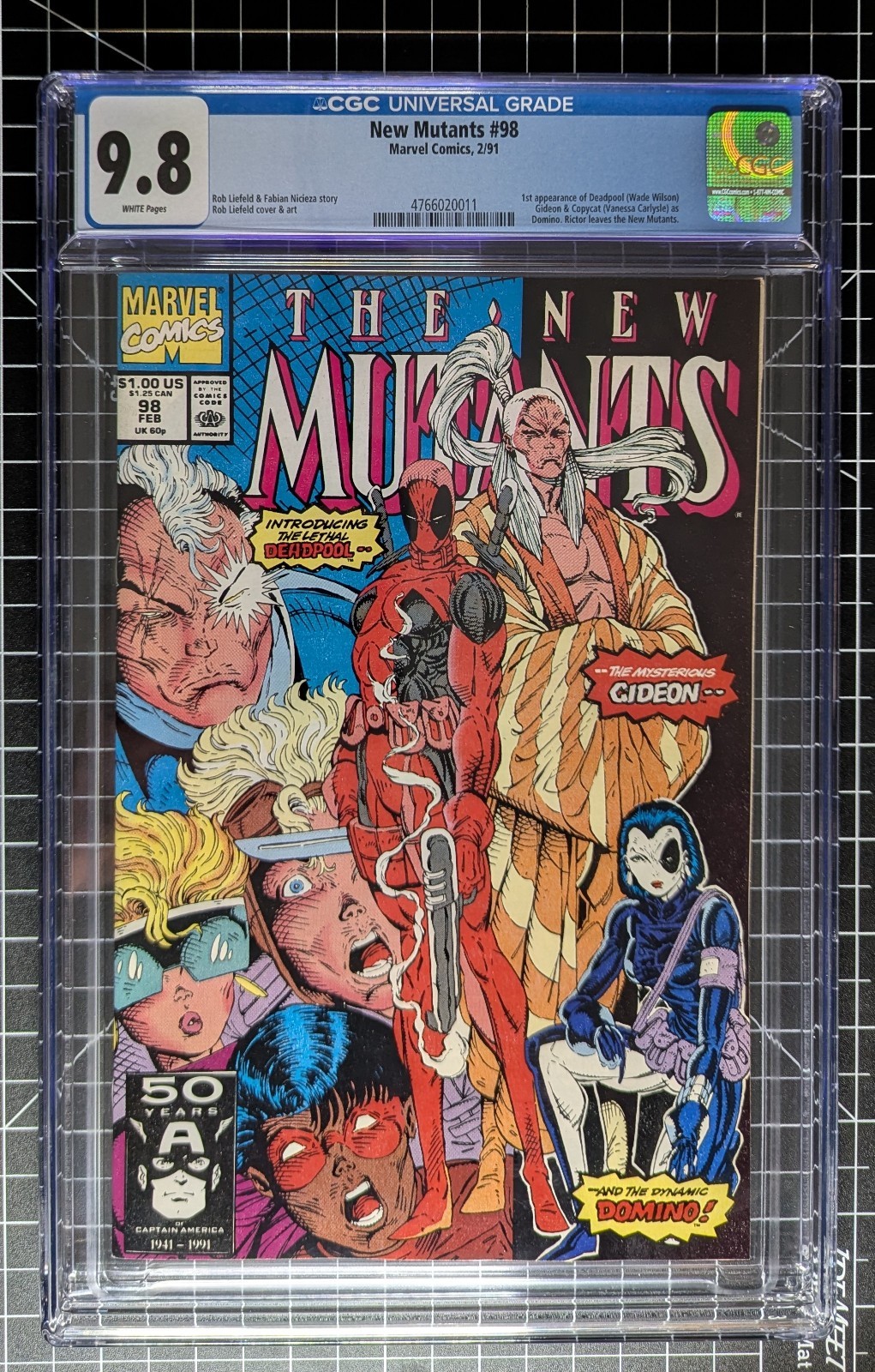 The New Mutants #98 CGC 9.8 Pagine Bianche 1° Deadpool Marvel 1991