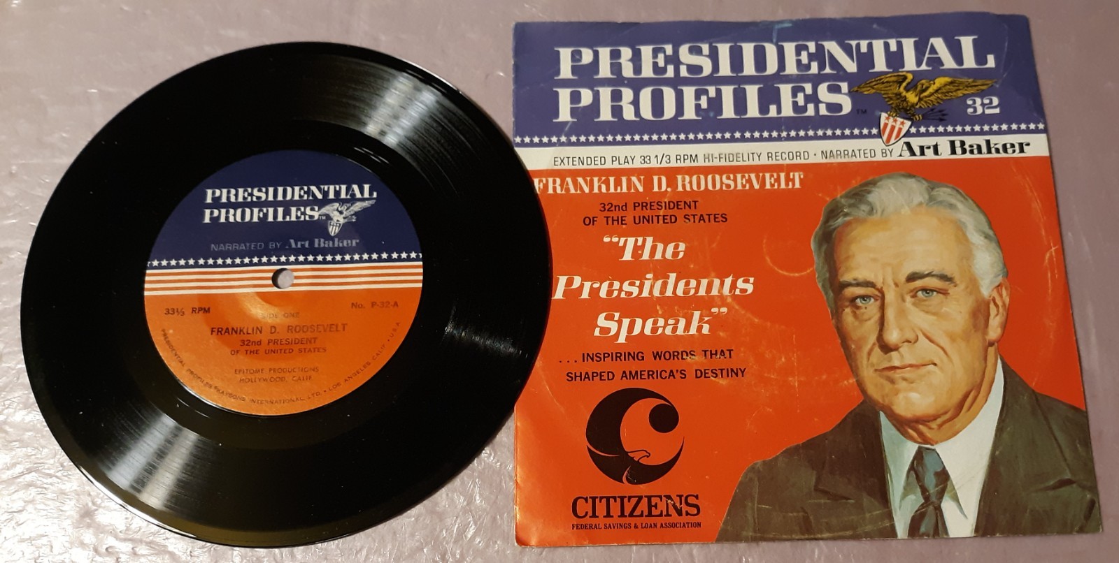 Franklin D. Roosevelt Presidential Profiles 32 by Citizen Records 7" Vinyl 33rpm