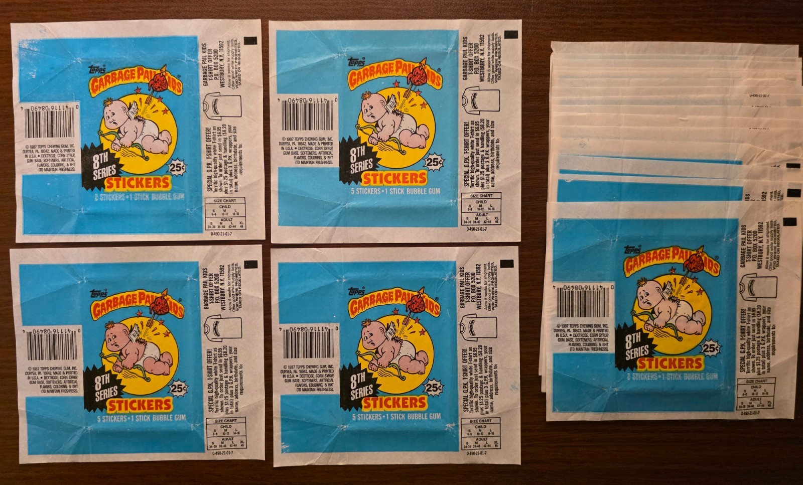 19 Garbage Pail Kids Series 8 Empty Wrappers 8th Series 1987 Shirt