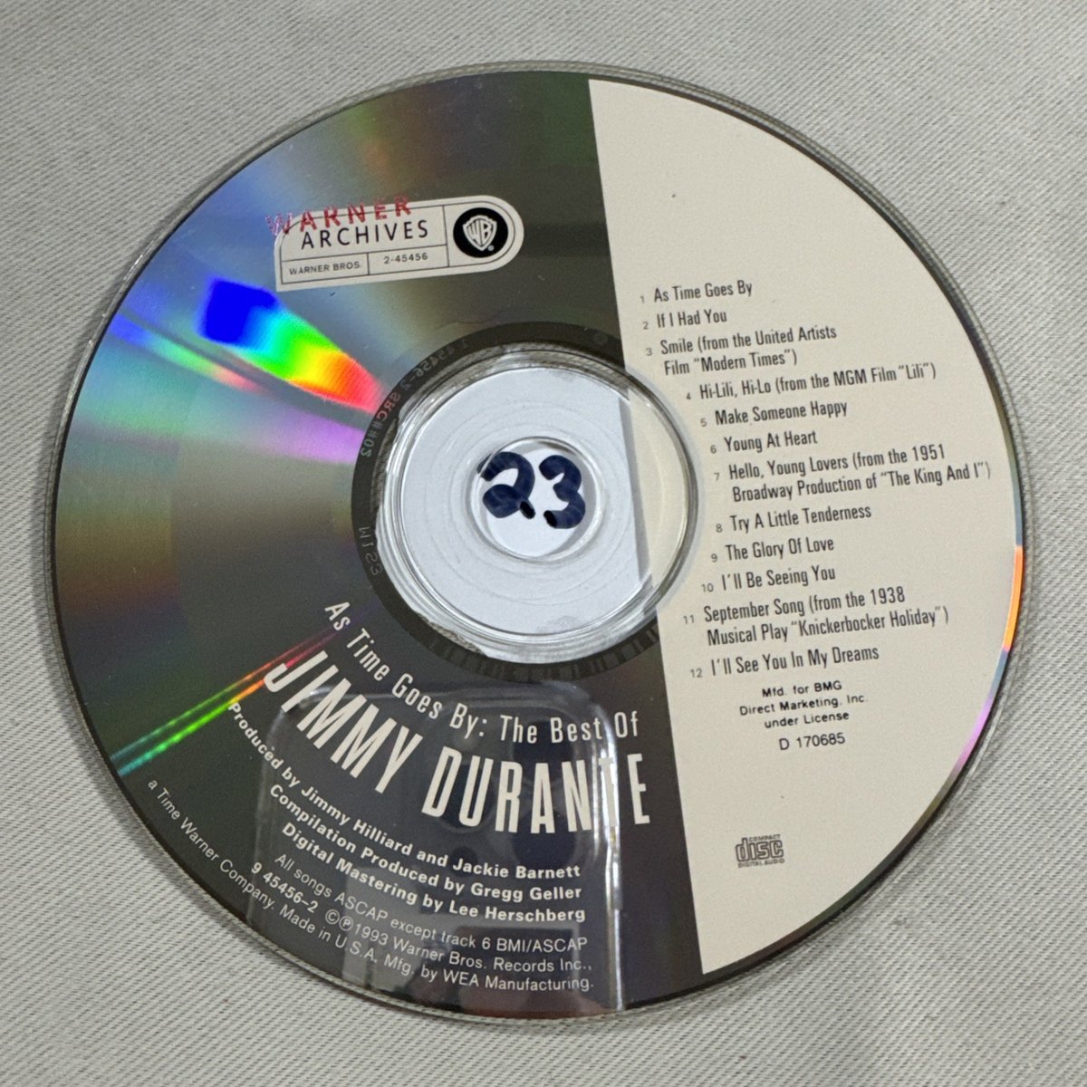 As Time Goes By – The Best Of Jimmy Durante Cd 1993 ￼