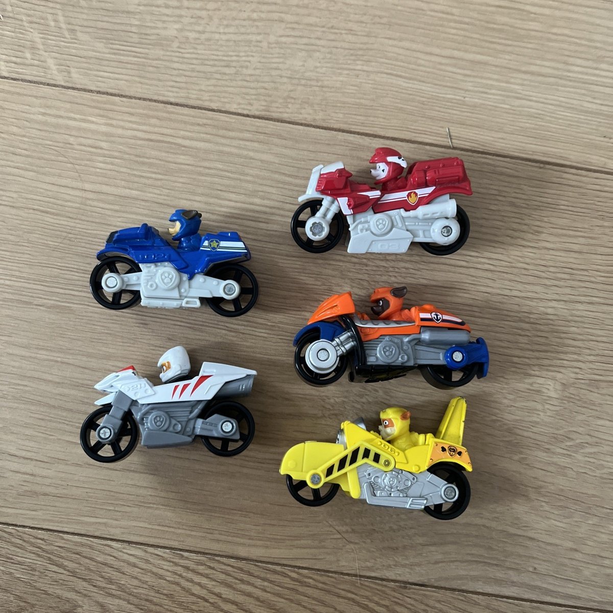 Paw Patrol Moto Pups True Metal Die Cast Moto Veicolo x 5 inc Wildcat Raro