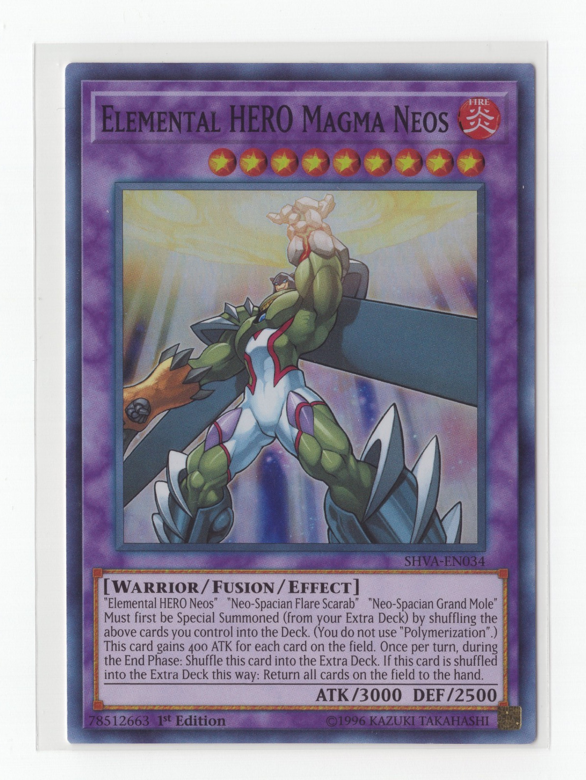 YuGiOh Elemental HERO Magma Neos SHVA-EN034 Super Rara 1° Edizione Nm