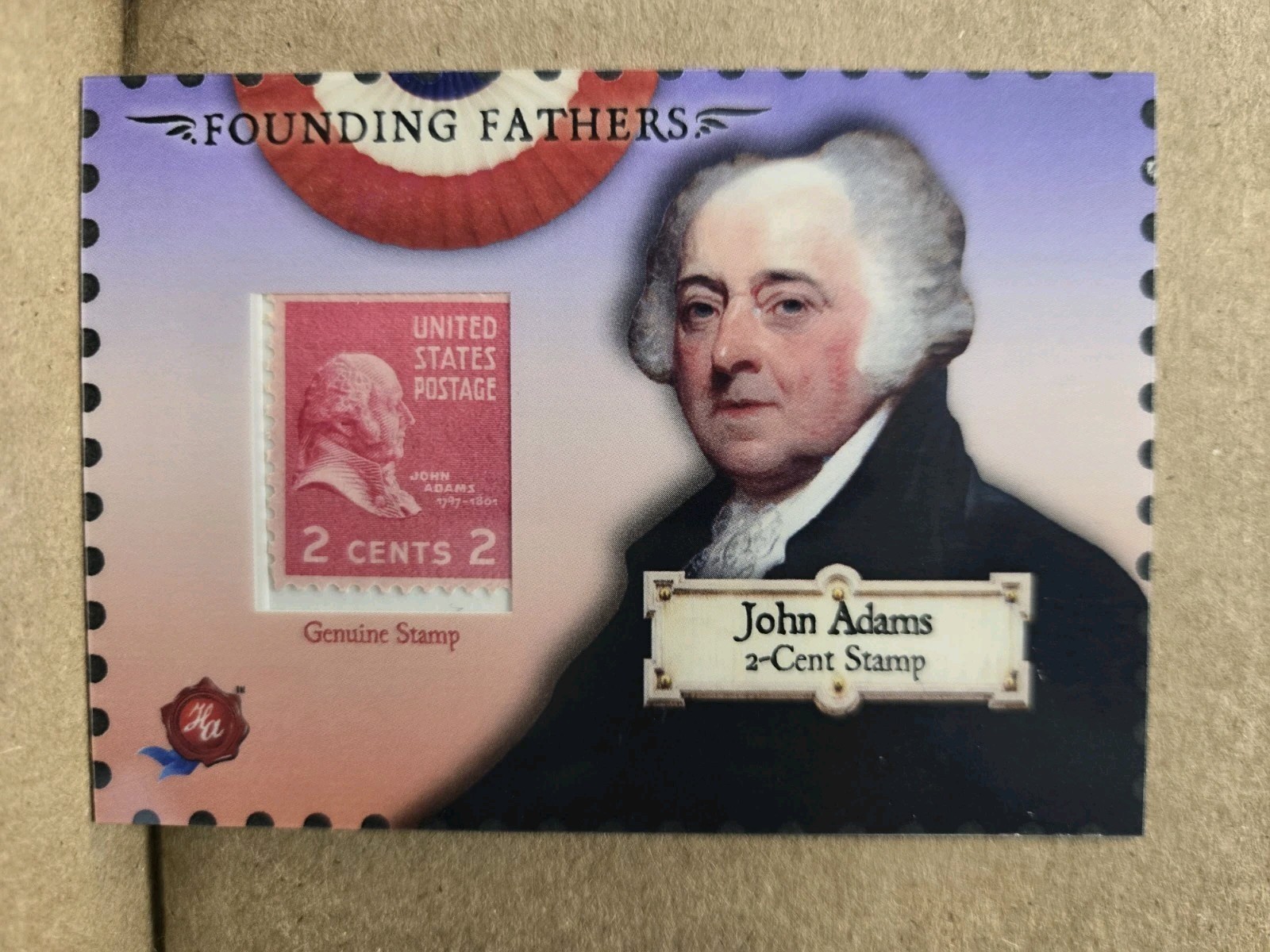 2025 Historical Autographs Founding Fathers John Adams 2-Cent Stamp #FFS10  /75