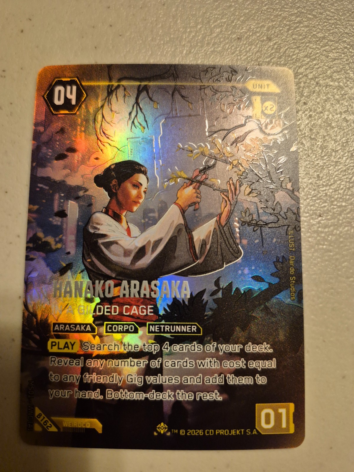 Hanako Arasaka Iconic Rare B162 Cyberpunk TCG Welcome To Night City Beta