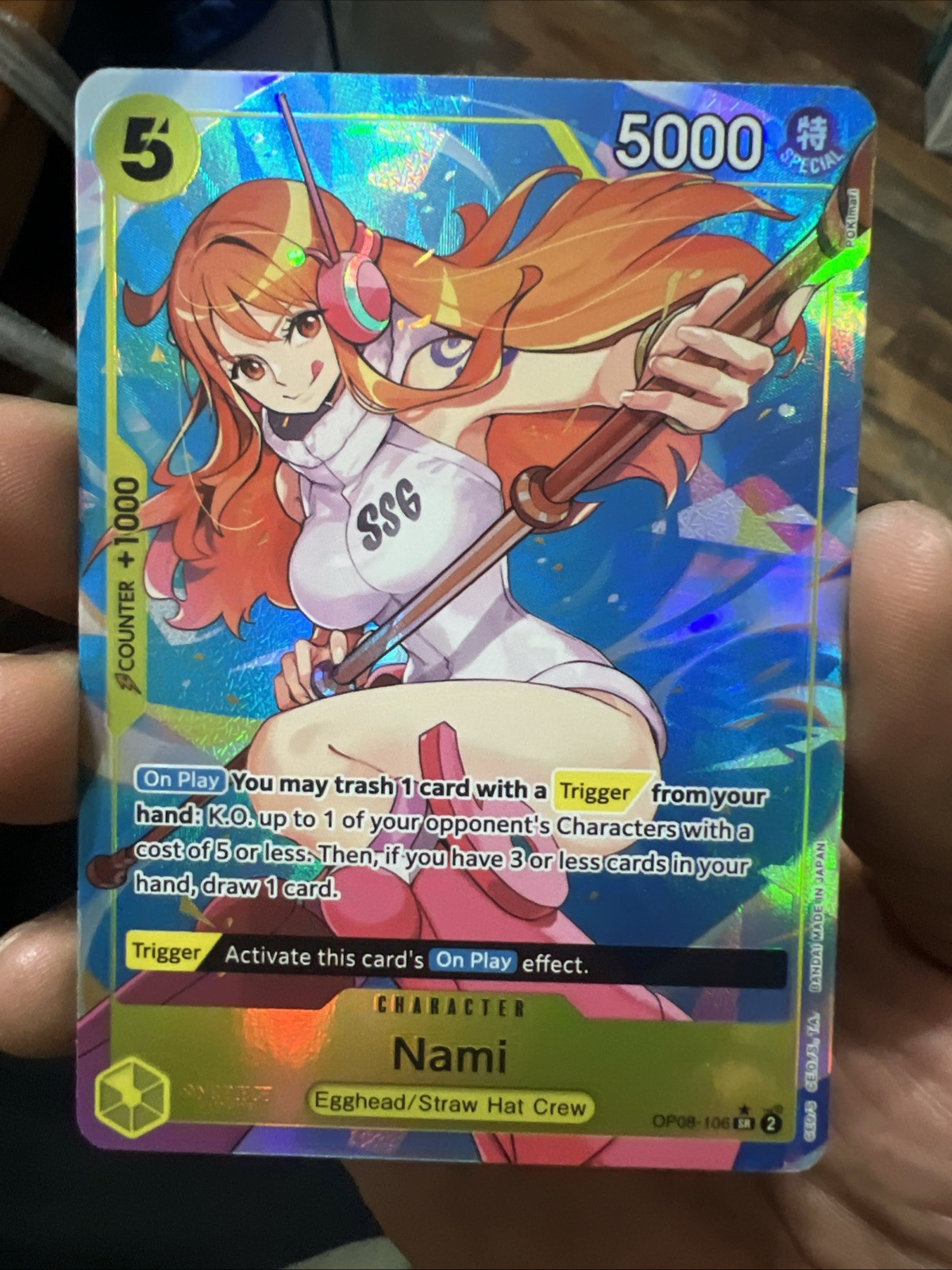 One Piece CCG Nami Foil Card SR, OP08-106, Two Legends Series Alternate Art