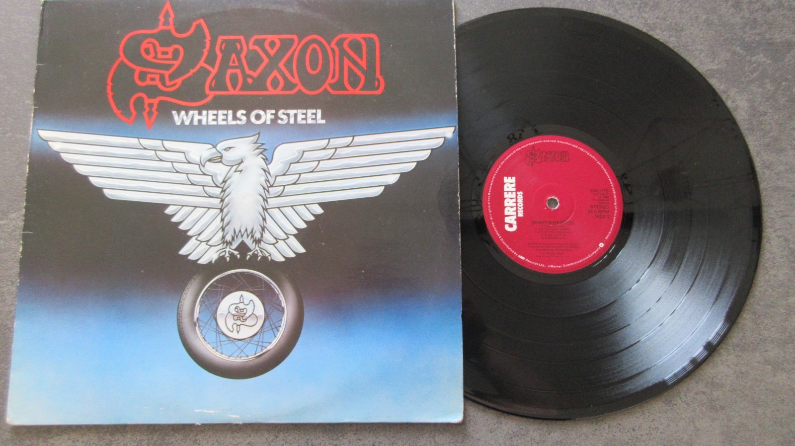 Saxon Wheels of Steel LP 1980 **EX- /EX**