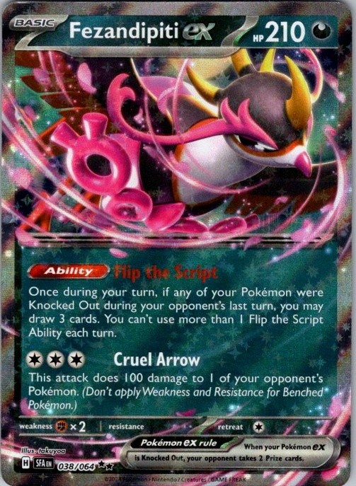 Fezandipiti ex 038/064 Shrouded Fable Double Rare Holo NM Pokemon TCG