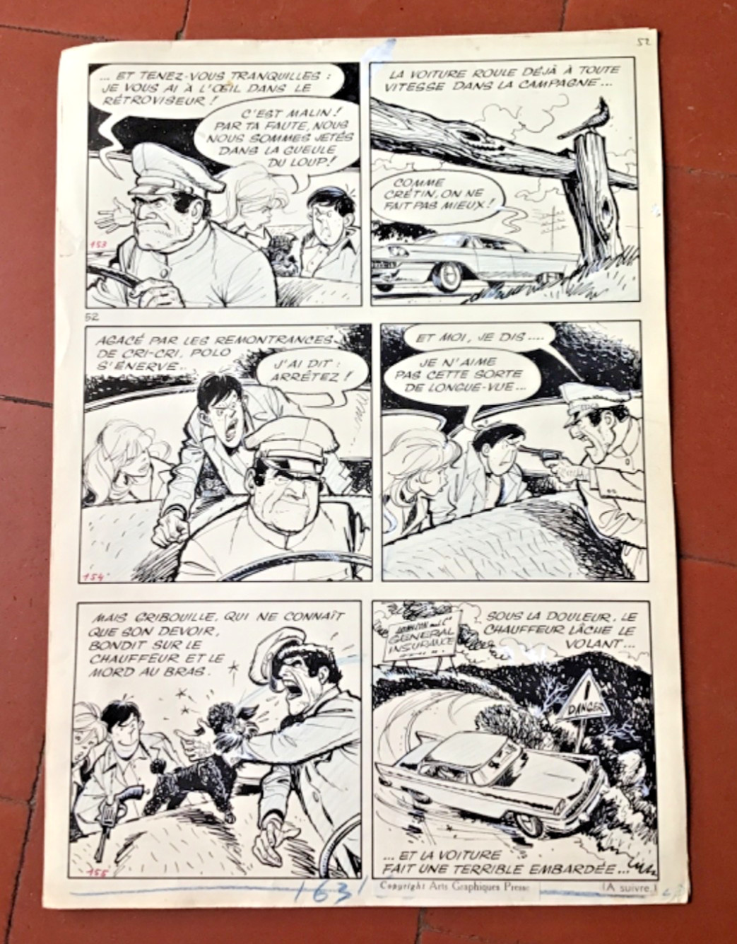 GLOESNER. Cri-Cri Reporter. Planche 52 publiée dans Nano et Nanette. 25 x 35,5