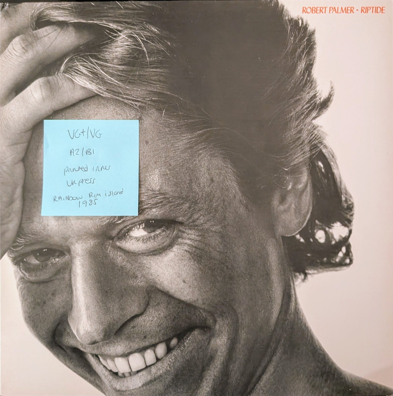 Robert Palmer Riptide Vinyl Record VG+/VG ILPS9801 1985
