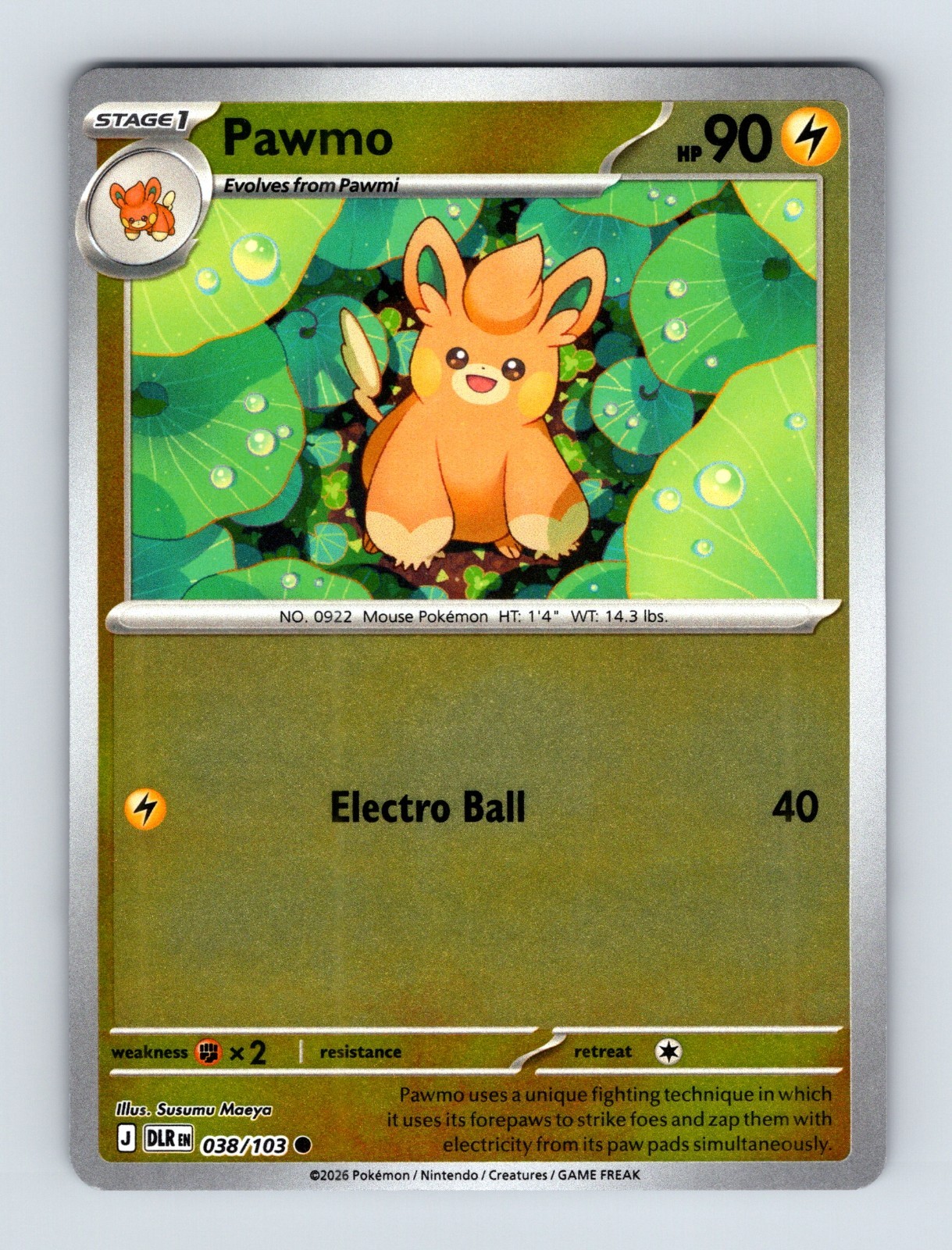 Pokemon TCG - Pawmo - 038/103 - [Reverse Holo] ME06: Delta Reign (DLR)