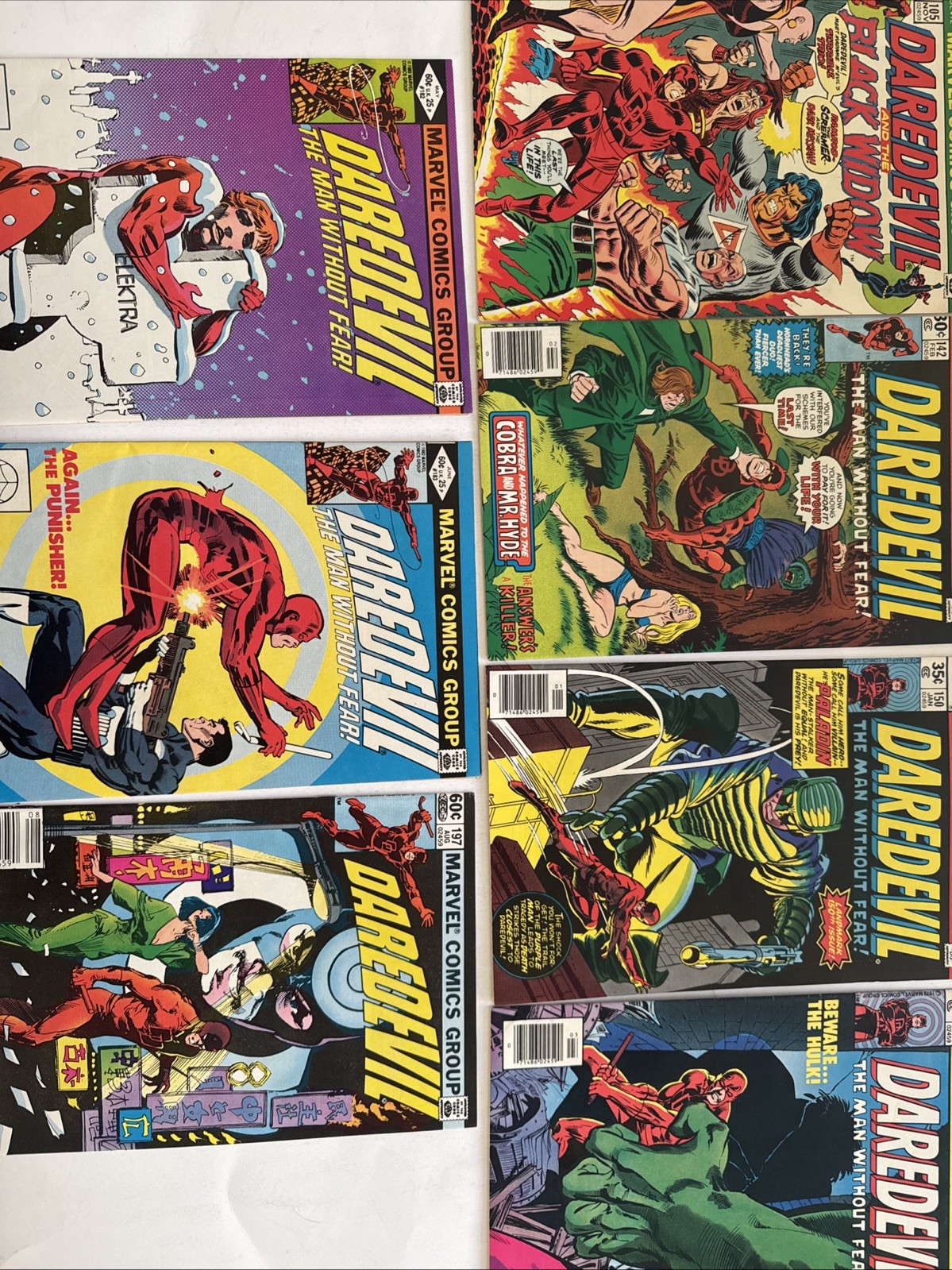 Lotto di 7 fumetti Marvel Daredevil: #105 142 250 163 182 183 197! Lotto Vintage