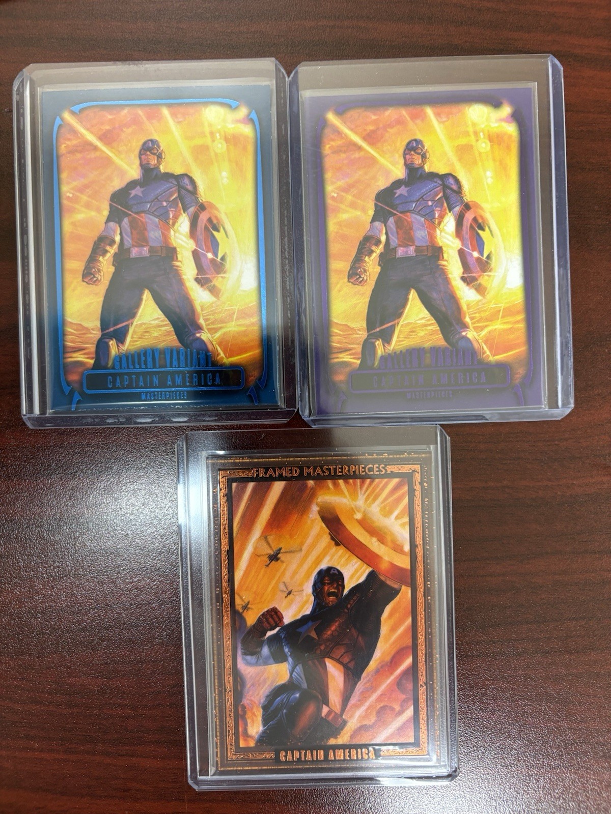 Captain America Marvel Masterpieces 3 Card Lot 
