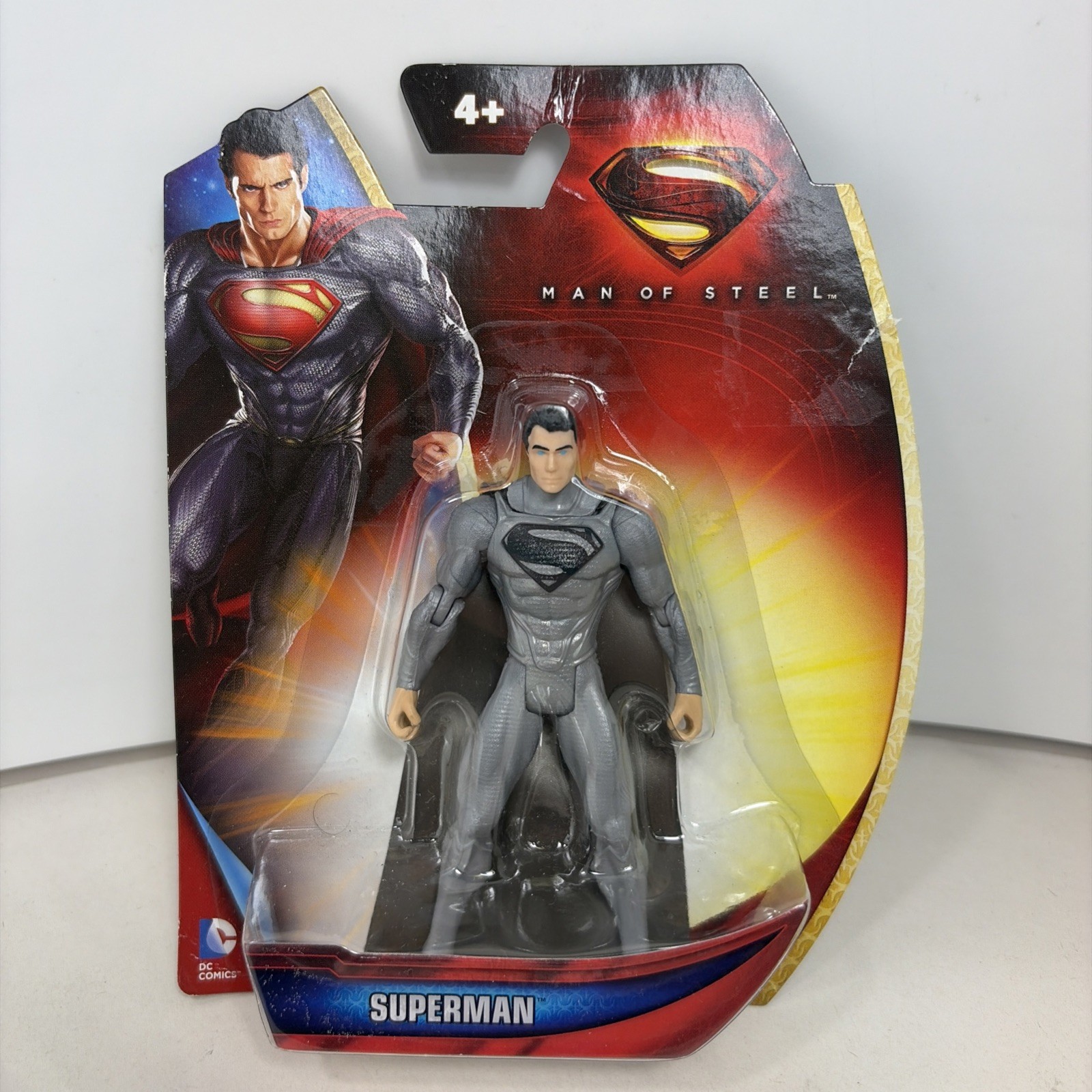 Superman Man of Steel Gray Suit Modellino Mattel 2013 Sigillato