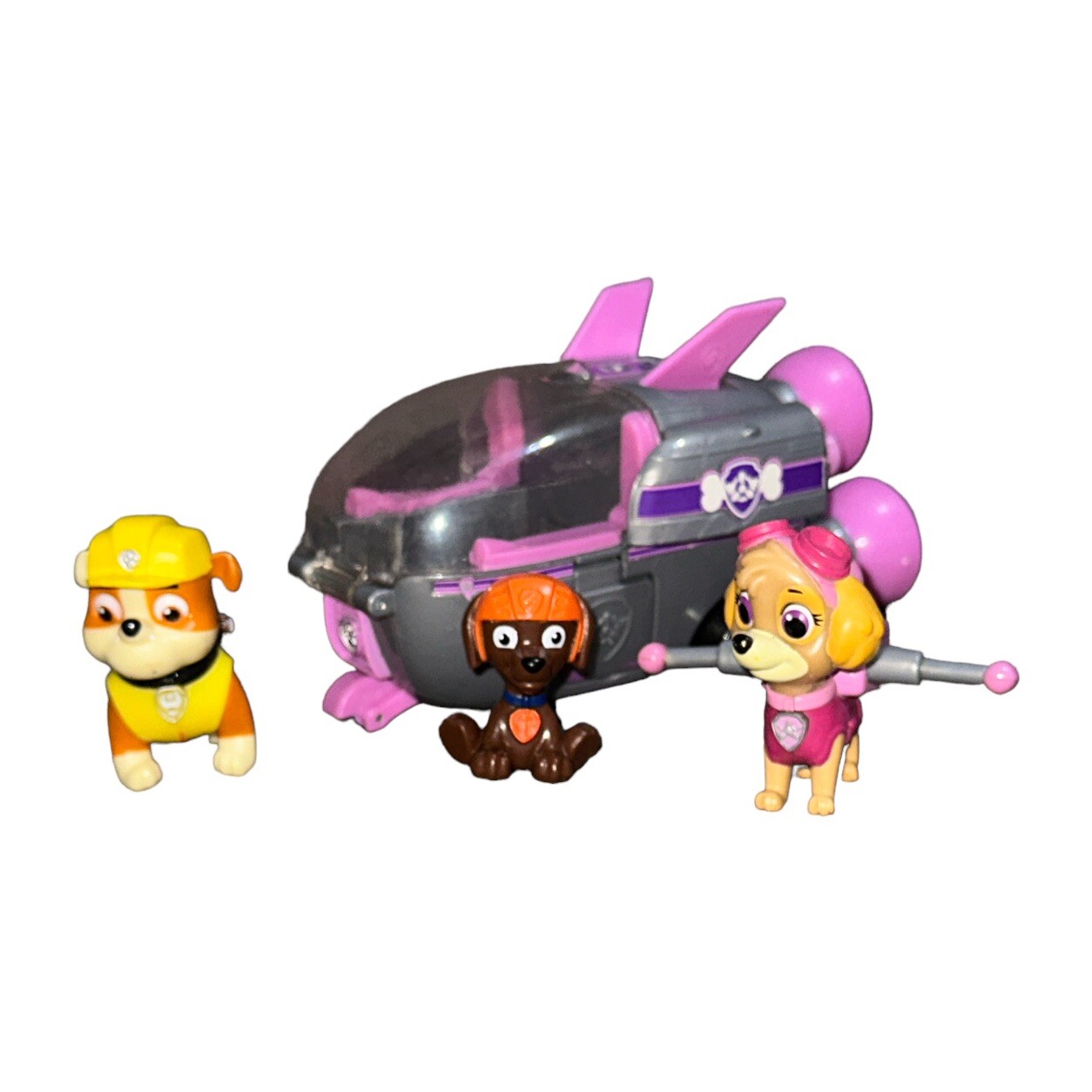Paw Patrol Skye veicolo nave razzo Zuma Rubble 3 personaggi