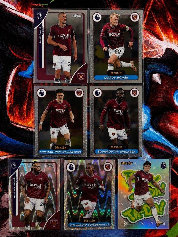 Lot 7 cartes Topps 2025/26 West Ham